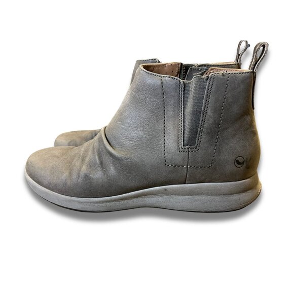 Clarks Unstructured Womens Ankle Boots Gray Leather Size 7 Lightweight & Comfort - Picture 4 of 8